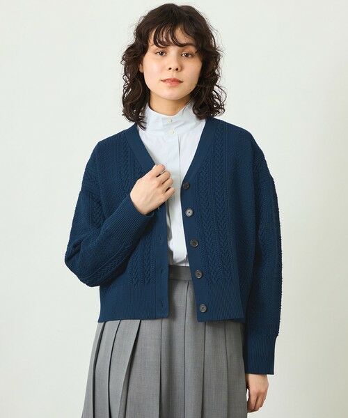 MACKINTOSH PHILOSOPHY / マッキントッシュ フィロソフィー ニット・セーター | 【GREY LABEL】ワイドケーブルカーディガン（ネイビー3）