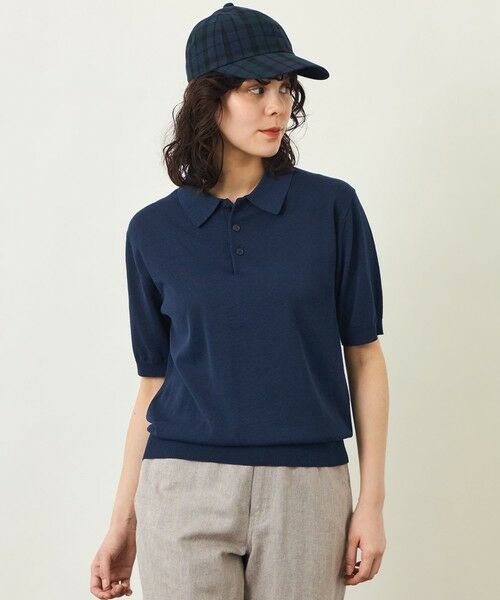 MACKINTOSH PHILOSOPHY / マッキントッシュ フィロソフィー ニット・セーター | GREY LABEL リネンミックスポロニット（ネイビー3）