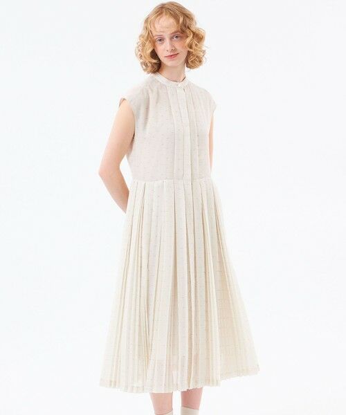 MACKINTOSH PHILOSOPHY / マッキントッシュ フィロソフィー ロング・マキシ丈ワンピース | 【WEB&一部店舗限定】【WILLINGHAM DRESS】トリプルドットプリーツ（オフホワイト2）