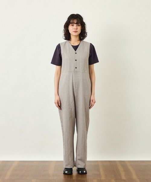 MACKINTOSH PHILOSOPHY / マッキントッシュ フィロソフィー ロング・マキシ丈ワンピース | GREY LABEL リネンコットンヘリンボン　ジャンプスーツ | 詳細3