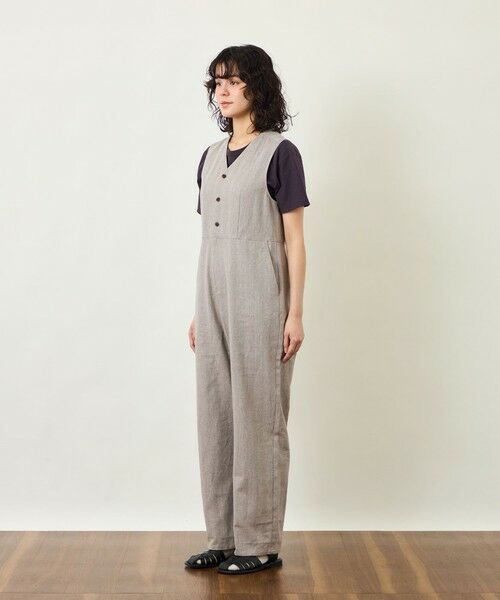 MACKINTOSH PHILOSOPHY / マッキントッシュ フィロソフィー ロング・マキシ丈ワンピース | GREY LABEL リネンコットンヘリンボン　ジャンプスーツ | 詳細4