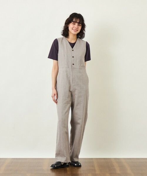 MACKINTOSH PHILOSOPHY / マッキントッシュ フィロソフィー ロング・マキシ丈ワンピース | GREY LABEL リネンコットンヘリンボン　ジャンプスーツ | 詳細1