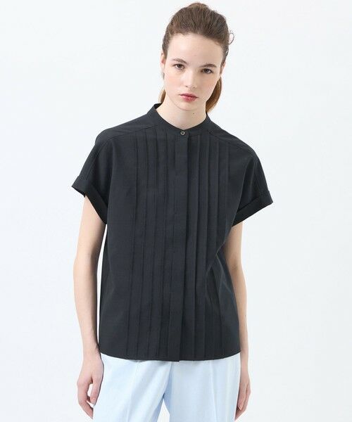 MACKINTOSH PHILOSOPHY / マッキントッシュ フィロソフィー シャツ・ブラウス | ウールライクトロピンタックブラウス（ネイビー3）