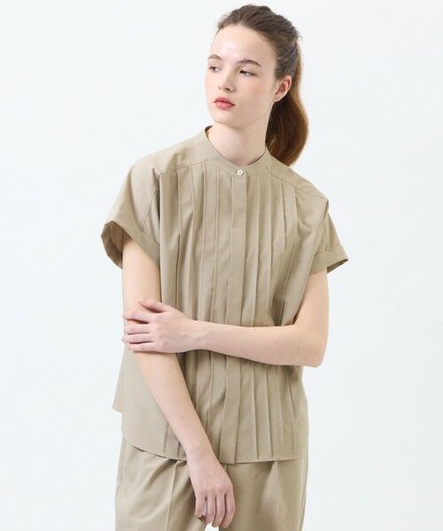 MACKINTOSH PHILOSOPHY / マッキントッシュ フィロソフィー シャツ・ブラウス | ウールライクトロピンタックブラウス（ベージュ1）