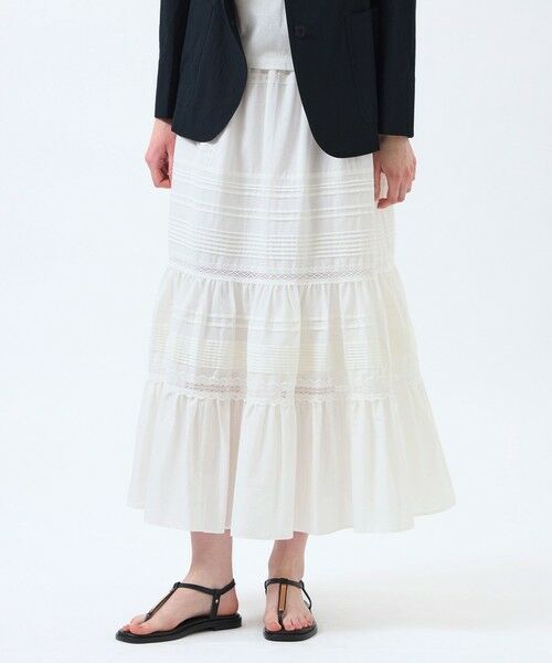 MACKINTOSH PHILOSOPHY / マッキントッシュ フィロソフィー ロング・マキシ丈スカート | 【WEB&一部店舗限定】コットンシルクスカート（オフホワイト1）