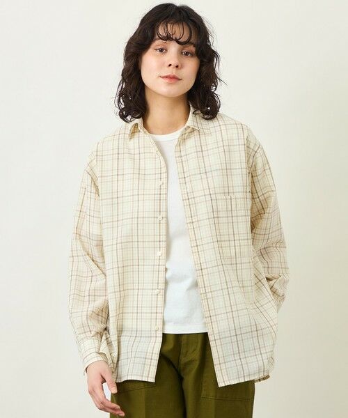 MACKINTOSH PHILOSOPHY / マッキントッシュ フィロソフィー シャツ・ブラウス | GREY LABEL ボイルチェックレギュラーカラーシャツ（ベージュ1）