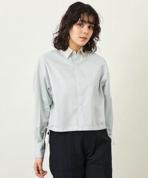 MACKINTOSH PHILOSOPHY / マッキントッシュ フィロソフィー シャツ・ブラウス | GREY LABEL サイドリボンクロップドシャツ（グリーン1）