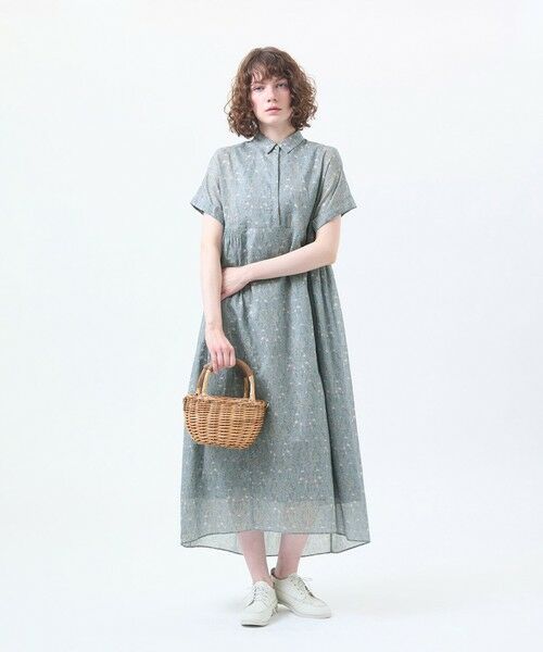 MACKINTOSH PHILOSOPHY / マッキントッシュ フィロソフィー ロング・マキシ丈ワンピース | 【予約販売】Snowblue Garden サイドギャザーワンピース | 詳細1