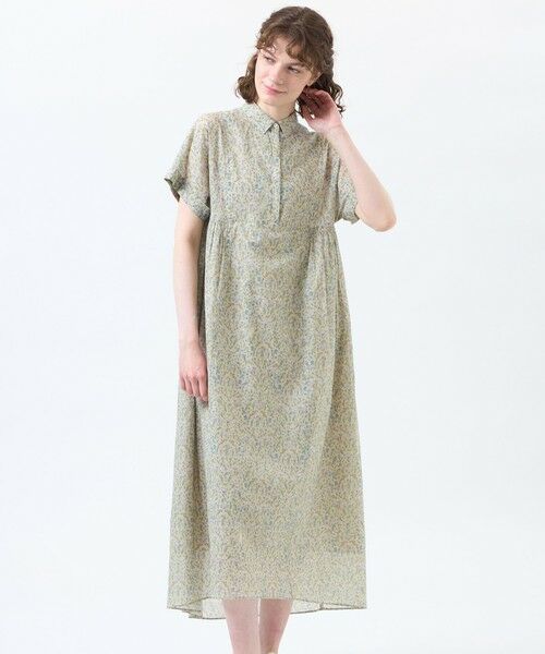 MACKINTOSH PHILOSOPHY / マッキントッシュ フィロソフィー ロング・マキシ丈ワンピース | 【予約販売】Snowblue Garden サイドギャザーワンピース（ベージュ3）