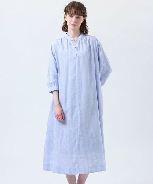 MACKINTOSH PHILOSOPHY / マッキントッシュ フィロソフィー ロング・マキシ丈ワンピース | リネンミックスサックドレス（ブルー3）