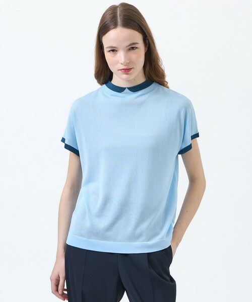 MACKINTOSH PHILOSOPHY / マッキントッシュ フィロソフィー ニット・セーター | 【Cleric Collar Knit】シアードルマン（ブルー1）