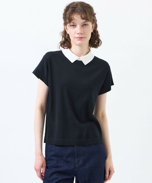 MACKINTOSH PHILOSOPHY / マッキントッシュ フィロソフィー ニット・セーター | 【Bicolor Knit Polo】（ブラック1）