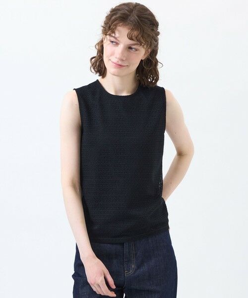 MACKINTOSH PHILOSOPHY / マッキントッシュ フィロソフィー カットソー | レースコンビノースリーブカットソー（ブラック1）