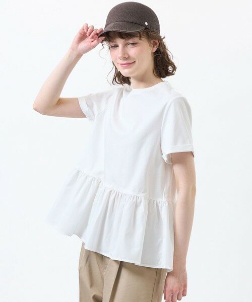 MACKINTOSH PHILOSOPHY / マッキントッシュ フィロソフィー カットソー | ペプラムコンビカットソー（オフホワイト1）