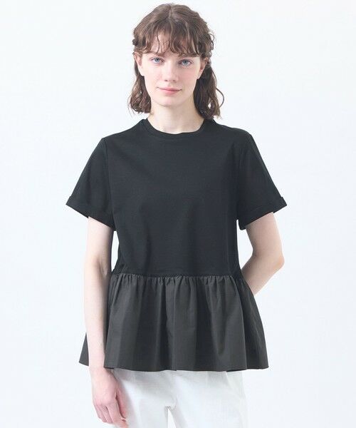 MACKINTOSH PHILOSOPHY / マッキントッシュ フィロソフィー カットソー | ペプラムコンビカットソー（ブラック1）