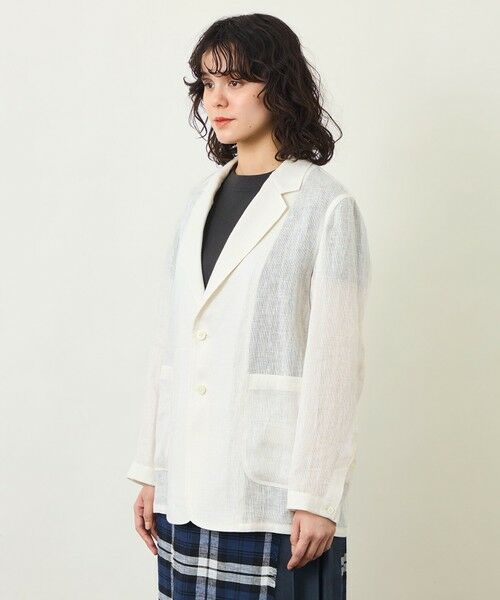 MACKINTOSH PHILOSOPHY / マッキントッシュ フィロソフィー ノーカラージャケット | GREY LABEL リネンメッシュシアージャケット | 詳細4