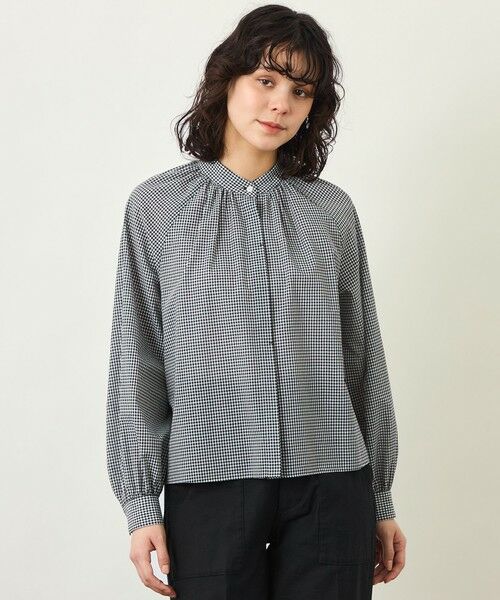 MACKINTOSH PHILOSOPHY / マッキントッシュ フィロソフィー シャツ・ブラウス | GREY LABEL スタンドカラーギャザーシャツ（ブラック1）