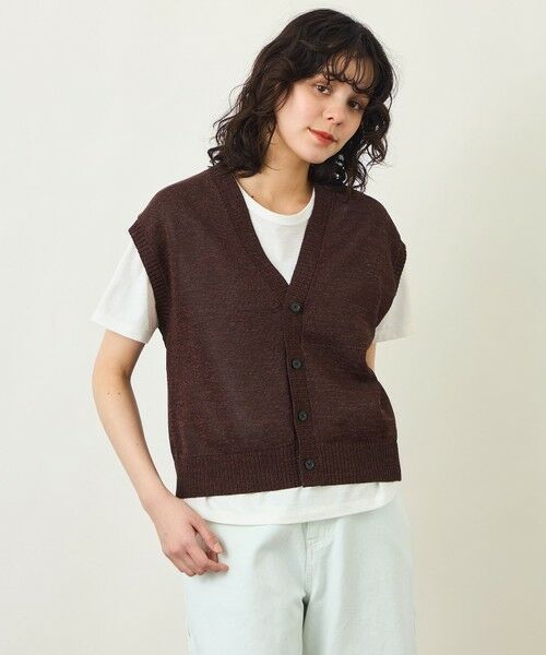 MACKINTOSH PHILOSOPHY / マッキントッシュ フィロソフィー ニット・セーター | GREY LABEL ペーパーヤーンニットベスト（キャメル1）