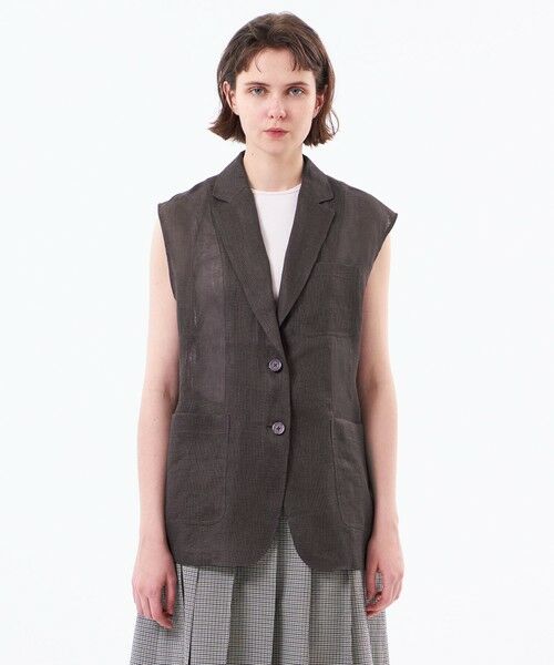 MACKINTOSH PHILOSOPHY / マッキントッシュ フィロソフィー ブルゾン | 【UPTON GILET（アップトン ジレ）】リネンメッシュ | 詳細4