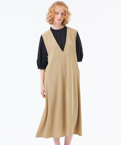 MACKINTOSH PHILOSOPHY / マッキントッシュ フィロソフィー ロング・マキシ丈ワンピース | 【CRANWELL JUMPER SKIRT(クランウェルジャンパースカート)】ドライツイル（ベージュ1）