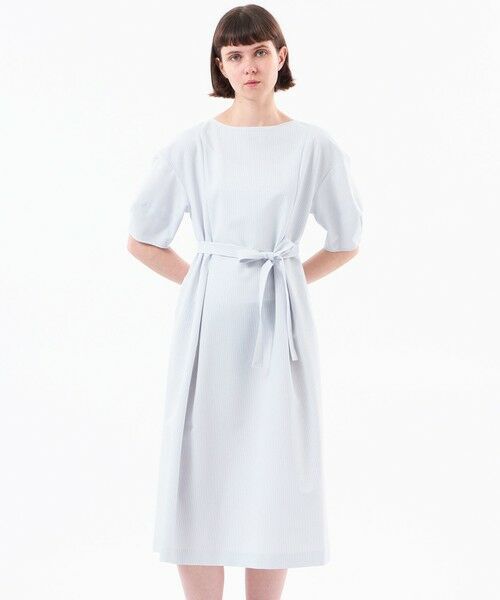 MACKINTOSH PHILOSOPHY / マッキントッシュ フィロソフィー ロング・マキシ丈ワンピース | 【WEB&一部店舗限定】パフスリーブサッカーワンピース(ブルー1)