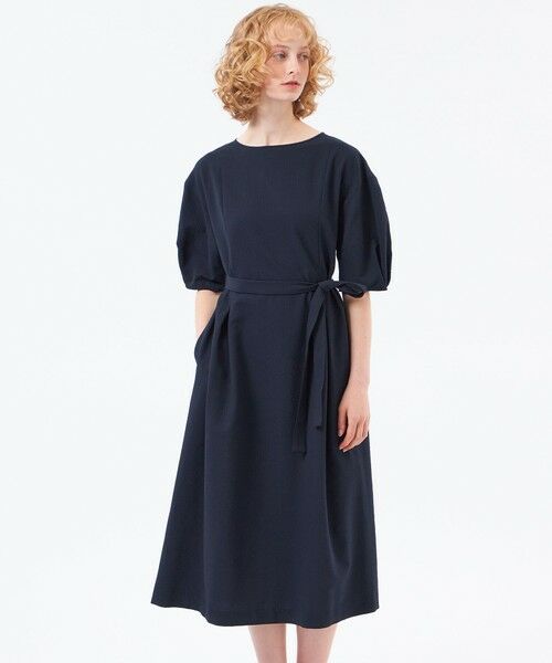 MACKINTOSH PHILOSOPHY / マッキントッシュ フィロソフィー ロング・マキシ丈ワンピース | 【WEB&一部店舗限定】パフスリーブサッカーワンピース(ネイビー3)