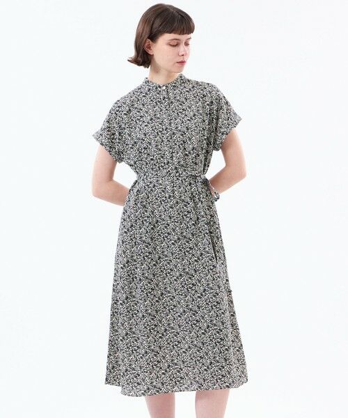 MACKINTOSH PHILOSOPHY / マッキントッシュ フィロソフィー ロング・マキシ丈ワンピース | 【WEB&一部店舗限定】バイカラーフラワープリントワンピース（ブラック1）