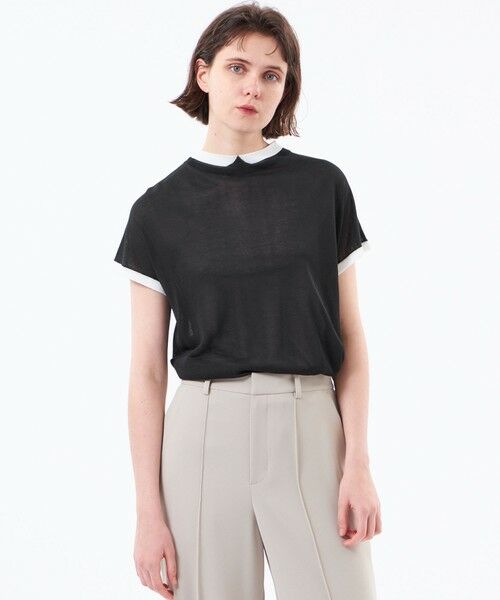MACKINTOSH PHILOSOPHY / マッキントッシュ フィロソフィー ニット・セーター | 【Cleric Collar Knit(クレリックカラーニット)】シアードルマン（ブラック1）