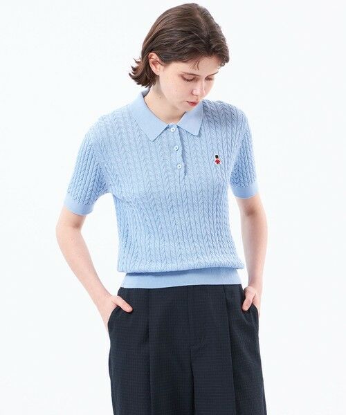MACKINTOSH PHILOSOPHY / マッキントッシュ フィロソフィー ニット・セーター | 【WEB&一部店舗限定】バッキンガムベア ケーブルニットポロ（ブルー6）