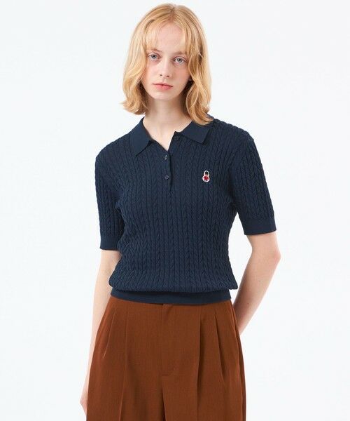 MACKINTOSH PHILOSOPHY / マッキントッシュ フィロソフィー ニット・セーター | 【WEB&一部店舗限定】バッキンガムベア ケーブルニットポロ（ネイビー3）