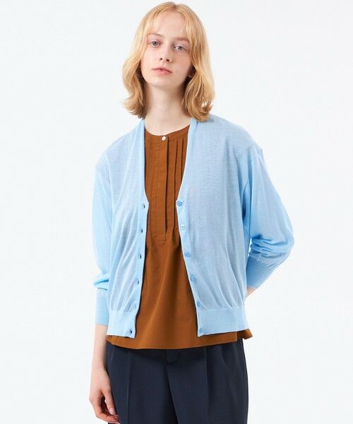 MACKINTOSH PHILOSOPHY / マッキントッシュ フィロソフィー ニット・セーター | 【WEB&一部店舗限定】【Heavenly Sheer Knit】ドルマンカーディガン（ブルー1）