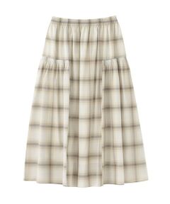 MACKINTOSH PHILOSOPHY / マッキントッシュ フィロソフィー ロング・マキシ丈スカート | チェックボイルサイドギャザースカート