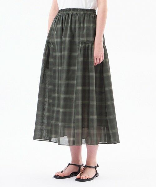 MACKINTOSH PHILOSOPHY / マッキントッシュ フィロソフィー ロング・マキシ丈スカート | チェックボイルサイドギャザースカート | 詳細3