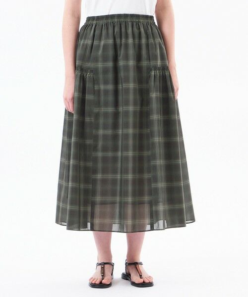MACKINTOSH PHILOSOPHY / マッキントッシュ フィロソフィー ロング・マキシ丈スカート | チェックボイルサイドギャザースカート | 詳細2