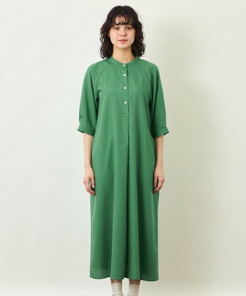 MACKINTOSH PHILOSOPHY / マッキントッシュ フィロソフィー ロング・マキシ丈ワンピース | GREY LABEL リネンミックスバンドカラーワンピース | 詳細3