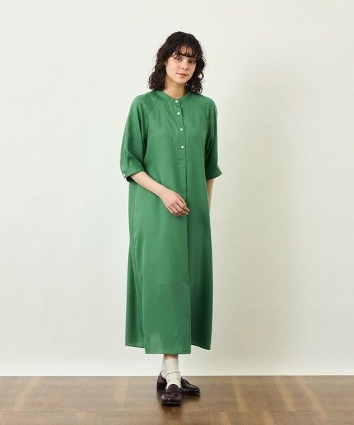 MACKINTOSH PHILOSOPHY / マッキントッシュ フィロソフィー ロング・マキシ丈ワンピース | GREY LABEL リネンミックスバンドカラーワンピース | 詳細2