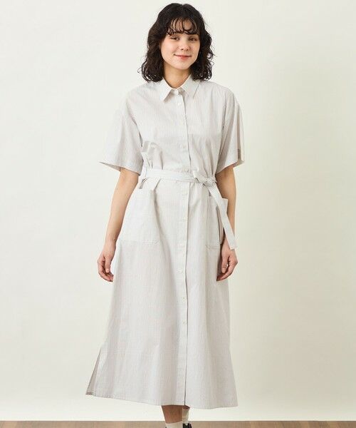 MACKINTOSH PHILOSOPHY / マッキントッシュ フィロソフィー ロング・マキシ丈ワンピース | GREY LABEL コットンコードボイル ワンピース（ベージュ6）
