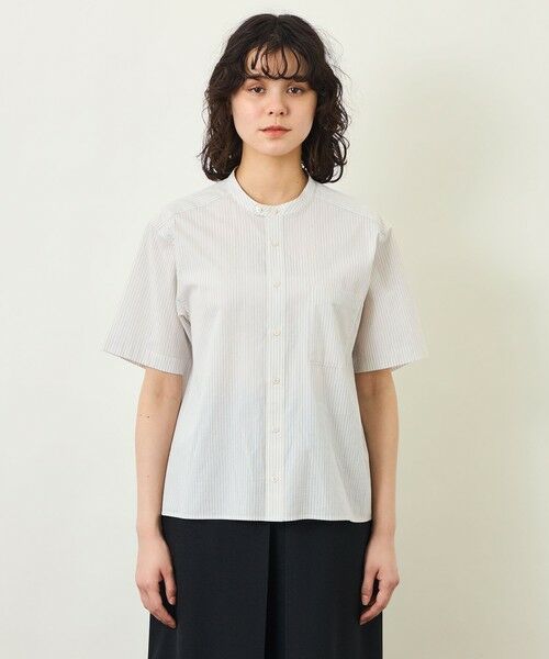 MACKINTOSH PHILOSOPHY / マッキントッシュ フィロソフィー シャツ・ブラウス | GREY LABEL コットンコードボイル バンドカラーシャツ | 詳細3