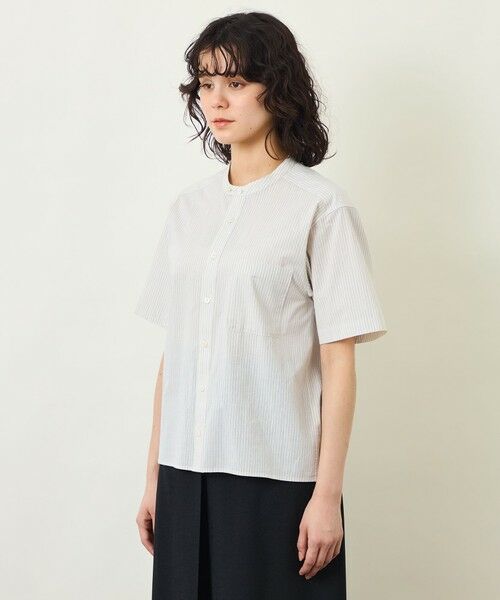 MACKINTOSH PHILOSOPHY / マッキントッシュ フィロソフィー シャツ・ブラウス | GREY LABEL コットンコードボイル バンドカラーシャツ | 詳細4