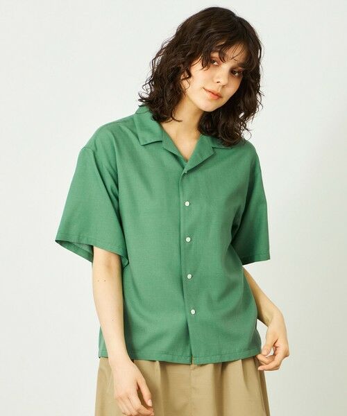 MACKINTOSH PHILOSOPHY / マッキントッシュ フィロソフィー シャツ・ブラウス | GREY LABEL リネンミックスオープンカラーシャツ（グリーン1）