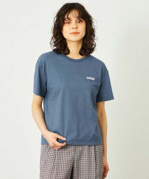 MACKINTOSH PHILOSOPHY / マッキントッシュ フィロソフィー カットソー | GREY LABEL リネンミックスロゴTシャツ(ブルー6)