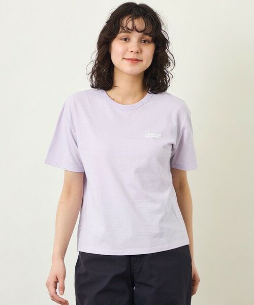 MACKINTOSH PHILOSOPHY / マッキントッシュ フィロソフィー カットソー | GREY LABEL リネンミックスロゴTシャツ(ラベンダー3)