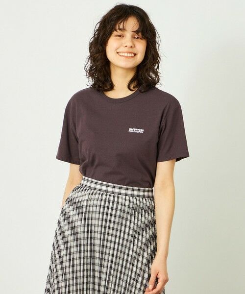 MACKINTOSH PHILOSOPHY / マッキントッシュ フィロソフィー カットソー | GREY LABEL リネンミックスロゴTシャツ(ブラウン2)