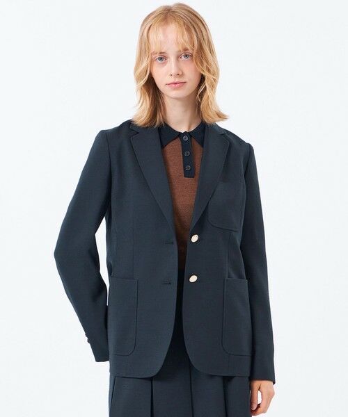 MACKINTOSH PHILOSOPHY / マッキントッシュ フィロソフィー ノーカラージャケット | 【TROTTER(トロッター)シリーズ】【UPTON JACKET(アップトン ジャケット)】アクションオックス製(ネイビー3)
