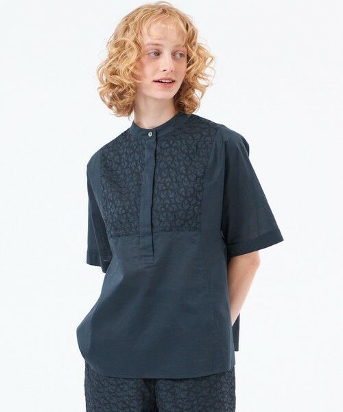 MACKINTOSH PHILOSOPHY / マッキントッシュ フィロソフィー シャツ・ブラウス | ＜CRANWELL SHIRTS＞フラワーレース（ネイビー3）