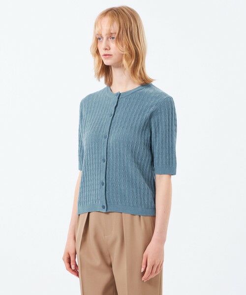 MACKINTOSH PHILOSOPHY / マッキントッシュ フィロソフィー ニット・セーター | モールケーブル半袖カーディガン | 詳細5