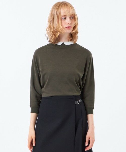 MACKINTOSH PHILOSOPHY / マッキントッシュ フィロソフィー ニット・セーター | 【Cleric Collar Knit(クレリックカラーニット)】ドルマンスリーブ(ブラウン2)