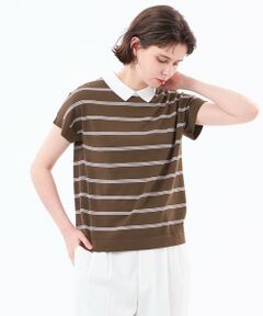 MACKINTOSH PHILOSOPHY / マッキントッシュ フィロソフィー ニット・セーター | 【Bicolor Knit Polo】ボーダー半袖