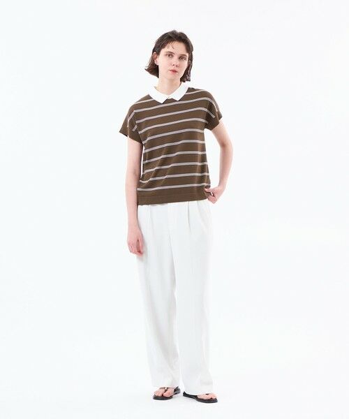 MACKINTOSH PHILOSOPHY / マッキントッシュ フィロソフィー ニット・セーター | 【Bicolor Knit Polo】ボーダー半袖 | 詳細3