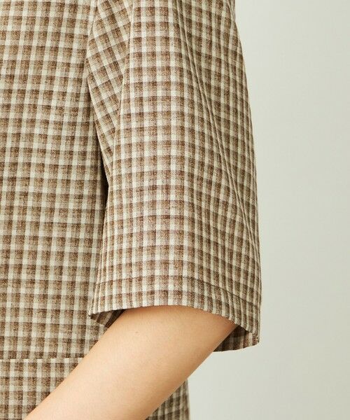 MACKINTOSH PHILOSOPHY / マッキントッシュ フィロソフィー ノーカラージャケット | GREY LABEL リネンミックスチェックジャケット | 詳細5